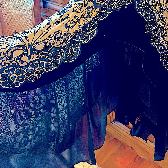 💃🏻GorgeousSue Wong NocturneCocktaildressSilk&VelvetFloral Bohemian EUCS:10💋 - Picture 7 of 16